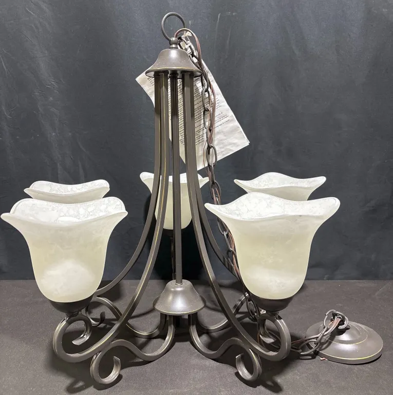 Westinghouse Five-Light Indoor Chandelier with Frosted Glass Shades