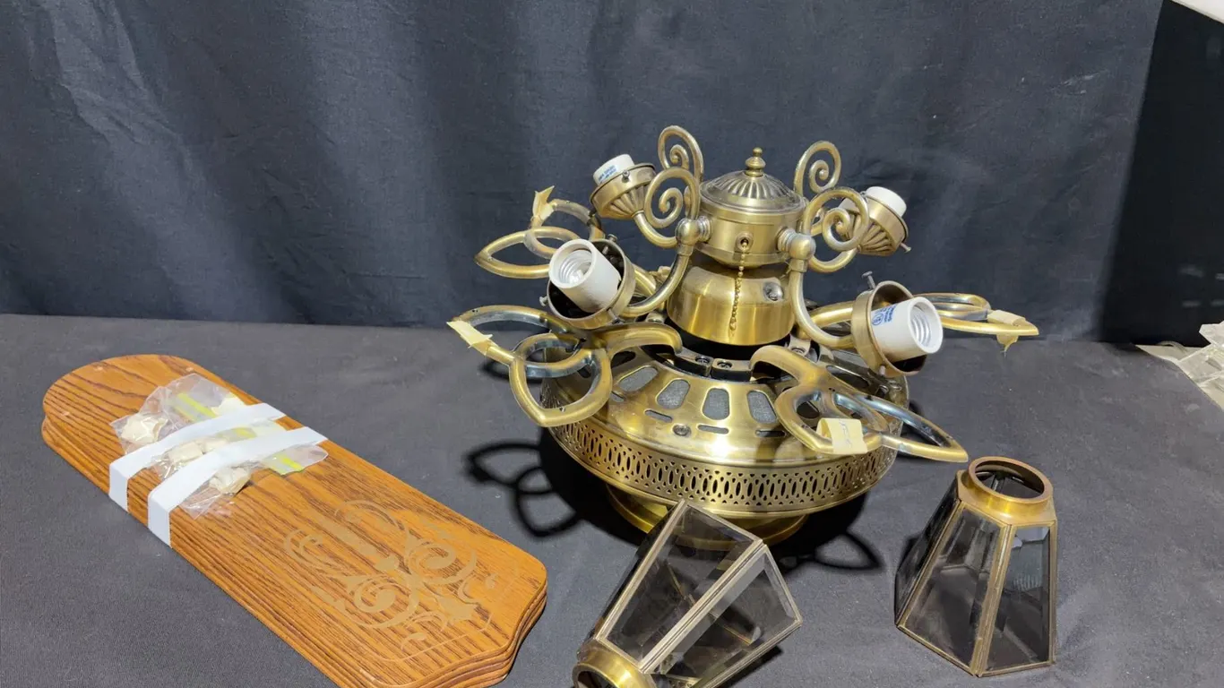 Brass Tone Ceiling Fan Light Fixture