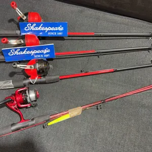 4 Fishing Rod and Reel Combos Including Shakespeare and Red Spinning Reel