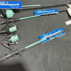 Shakespeare Fishing Rod And Reel Combo Set, 3 Piece, Blue And Black, Spinning & Spincast