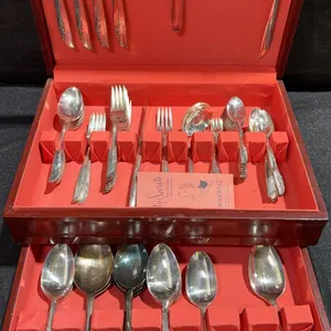 1881 Rogers Oneida Silverplate Flatware Set With Case, Service For 8, Multiple Pieces