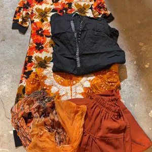 Women's Clothing Lot: Dresses, Tops, Skirt and Scarves, Mixed Colours