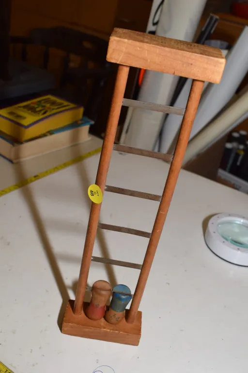 Vintage “Upside Down Clowns” Wooden Ladder Toy - Made in USA
