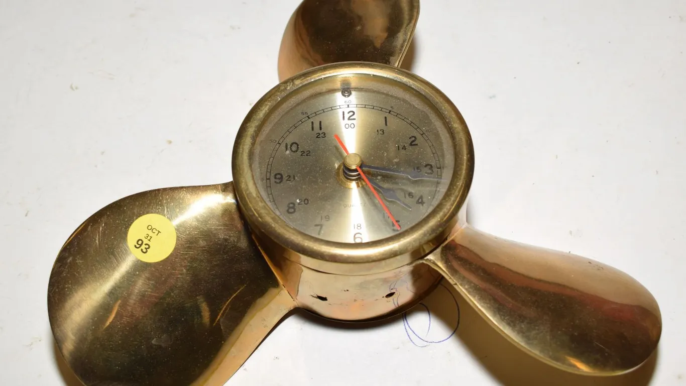 Brass Propeller Prop Clock
