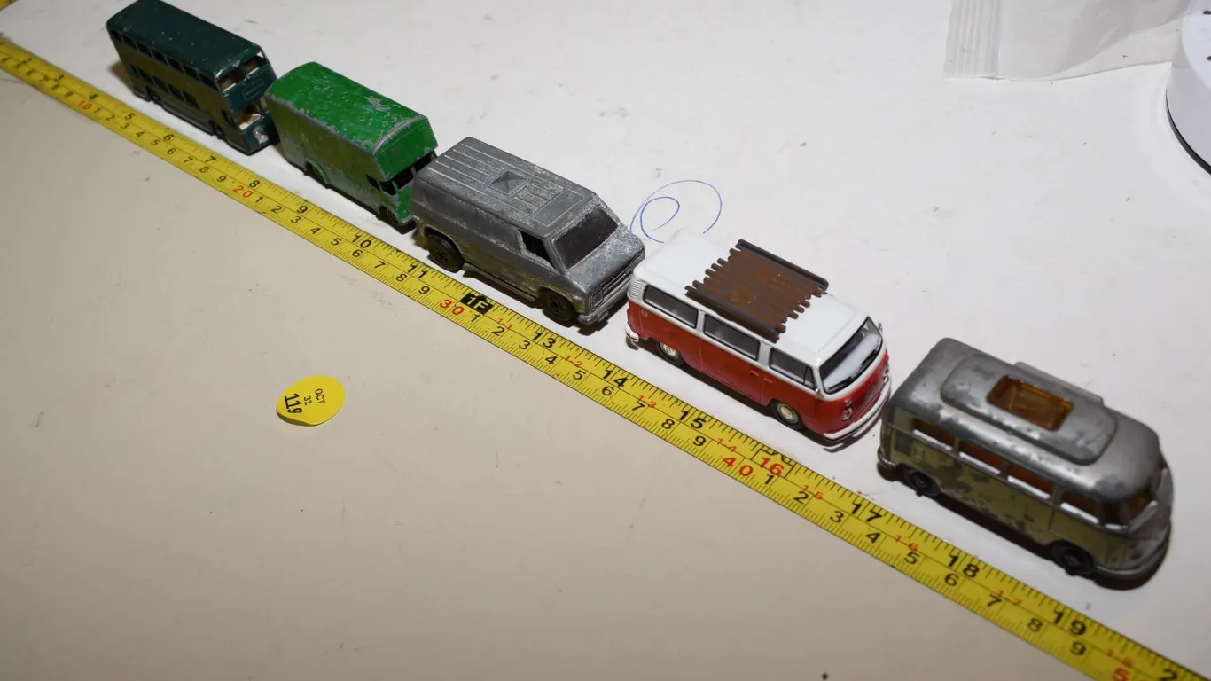Vintage Diecast Vans & Busses - Lesney “Matchbox” Volkswagen Camper, etc.