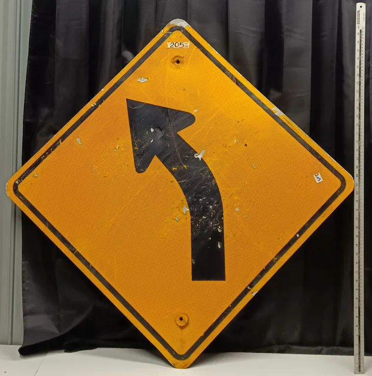 Large Metal Slow Curve Road Sign