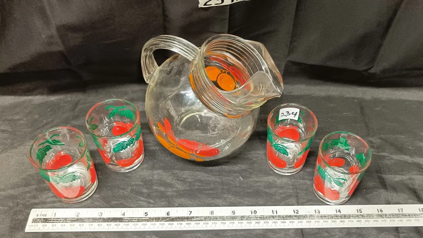 1950’s 5-pc Juice/Water Pitcher w/ Glasses Set