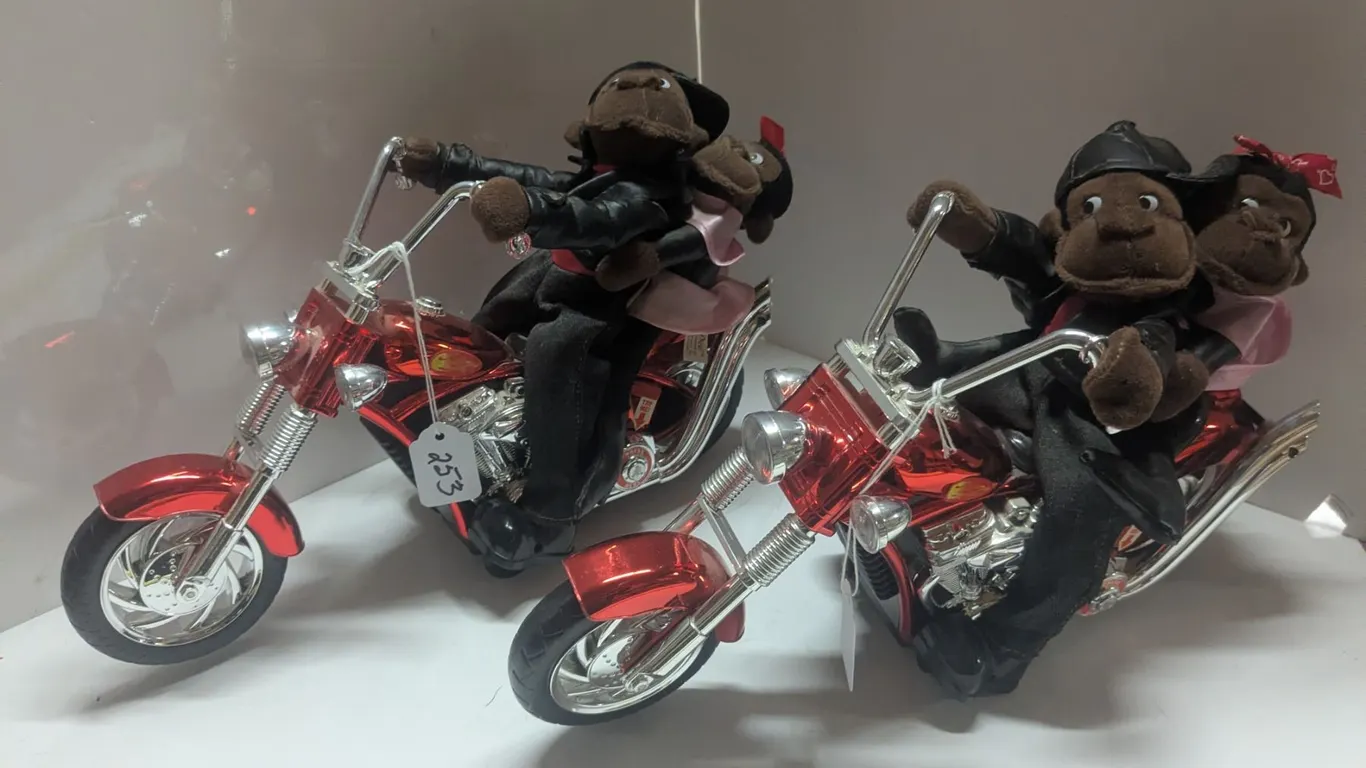 (2) Motorcycles w/ Monkey Riders