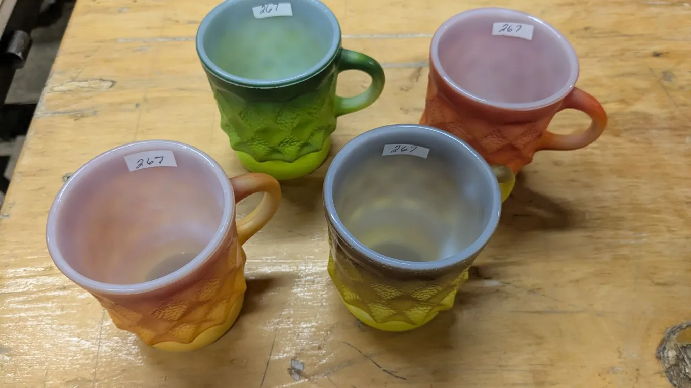(4) Vintage Fire King Coffee Mugs