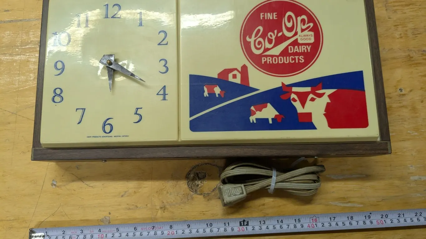 Vintage Co-Op Store Clock – Working