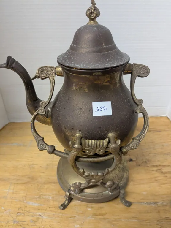 Brass Tea Kettle on Stand