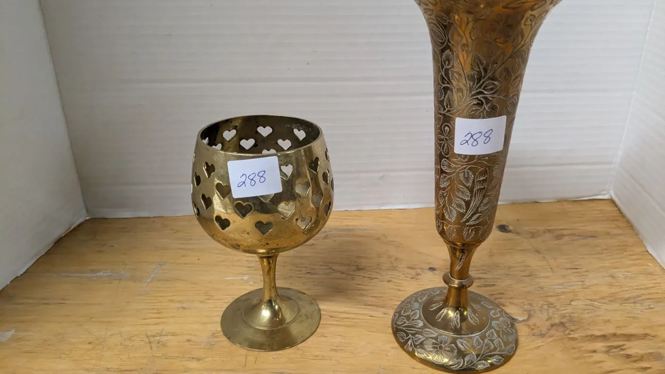 Brass Vase & Goblet Candle Holder