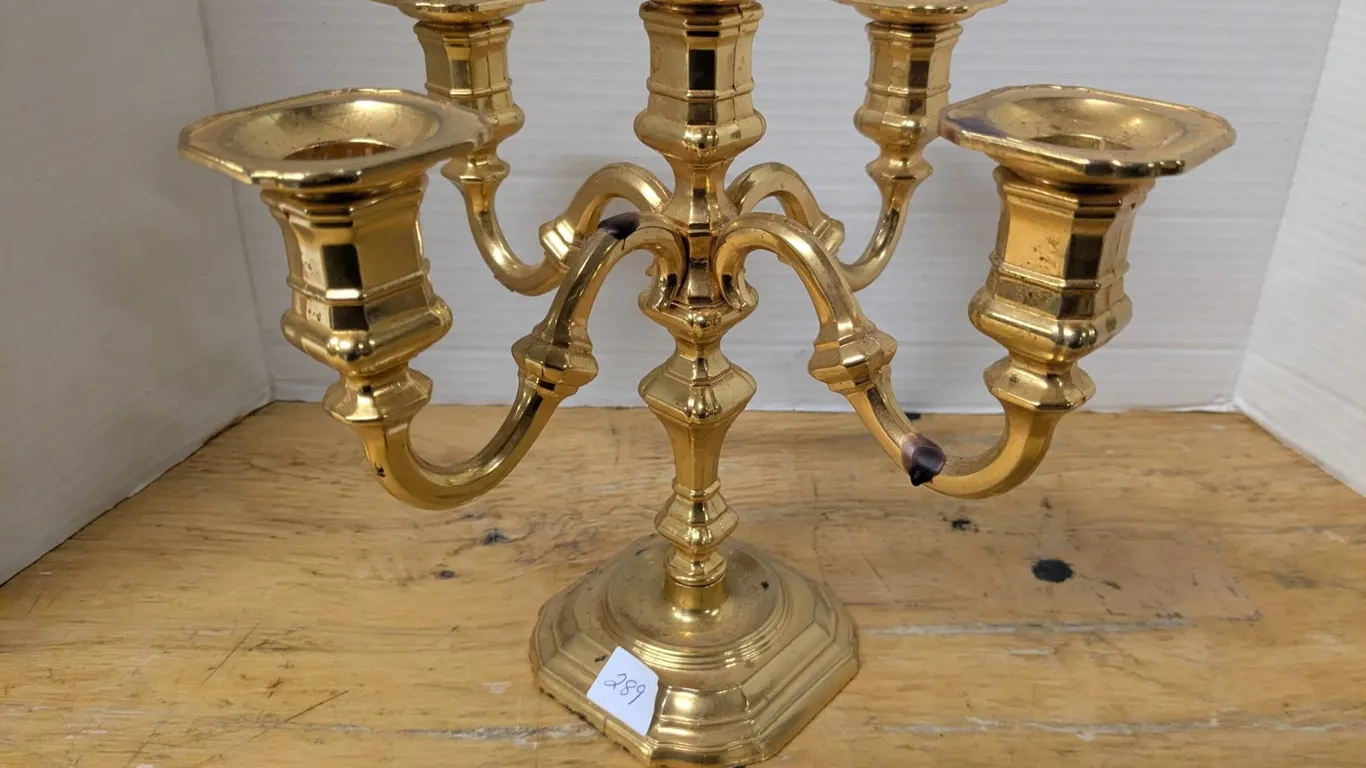 Brass Coloured Candle Holder