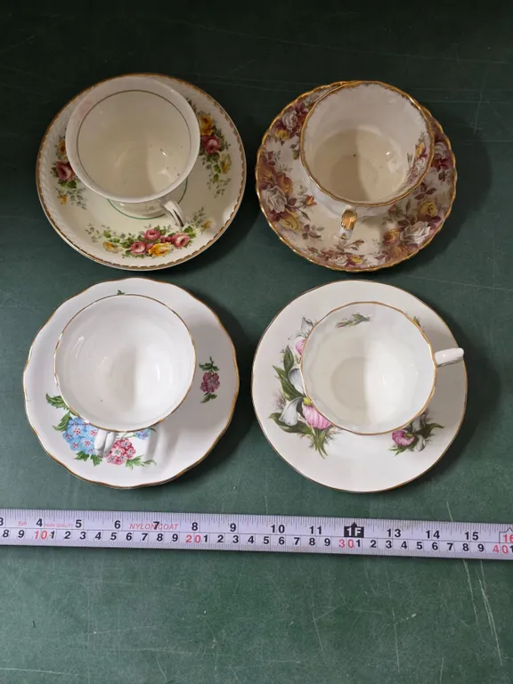 (4) Assorted China Cup & Saucer Sets