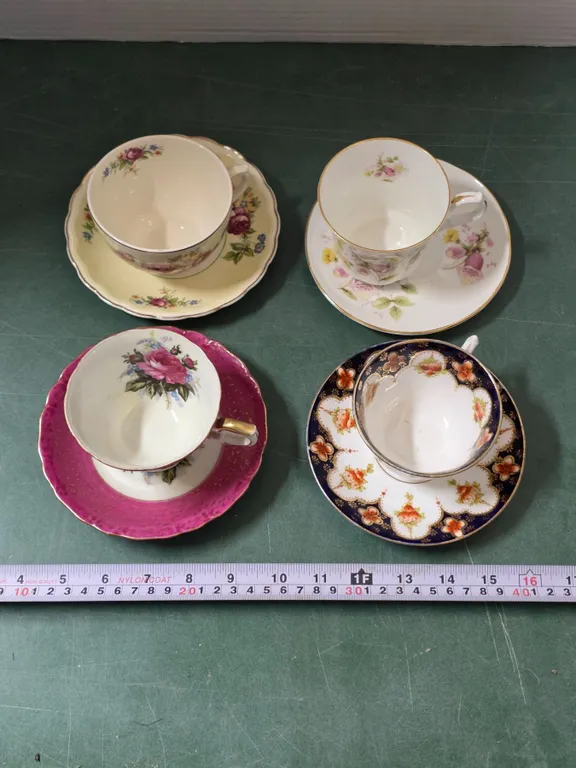 (4) Assorted China Cup & Saucer Sets