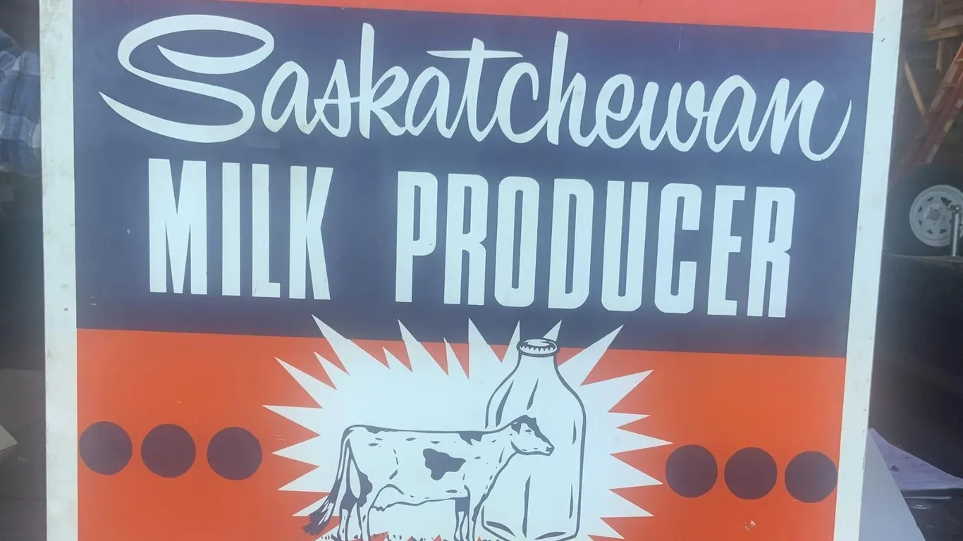 Saskatchewan Milk Producers Metal Sign Two sided 24x30