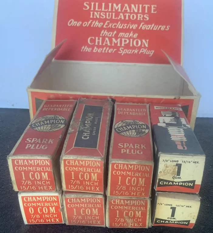 New Old Stock Zero Com (1) One Com (7) Champion Spark Plugs