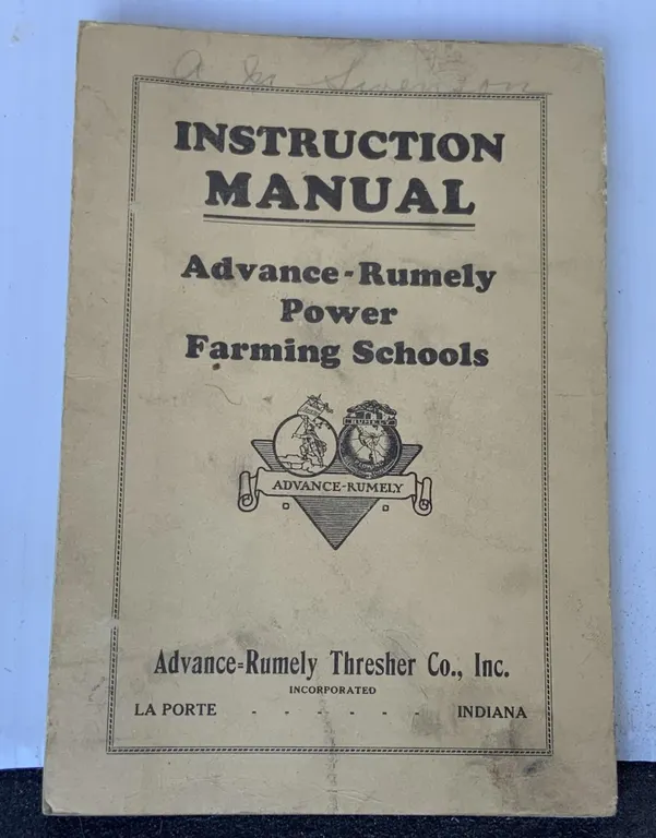 1926 Saskatoon Advance Rumely Tractor School Book