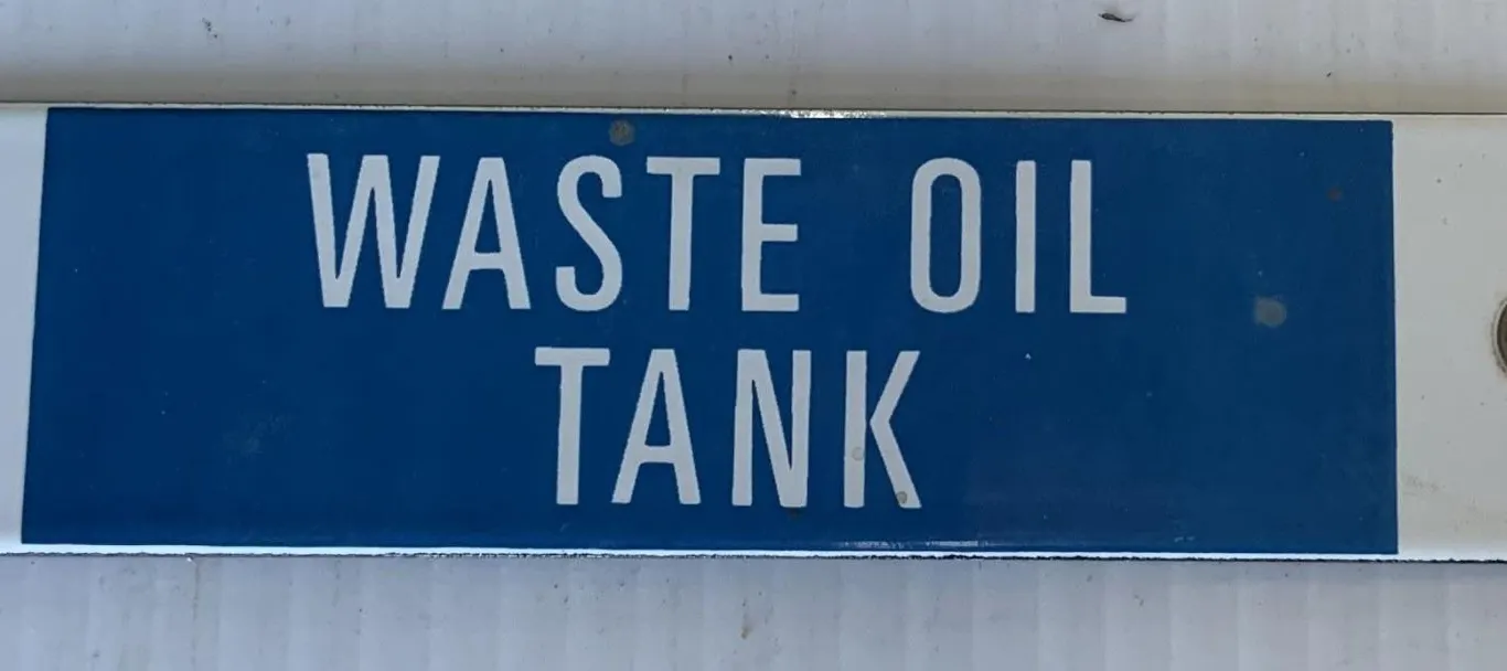 Porcelain Tag Waste Oil