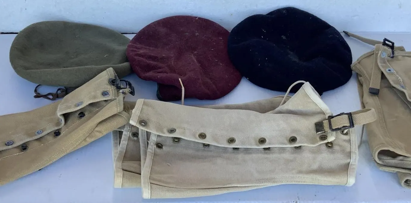 WWII Leggings (2 ½) Sets. Three Berets