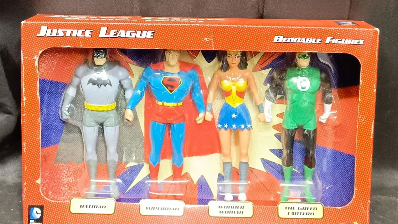 (4) Bendable Justice League Figures in Original Box