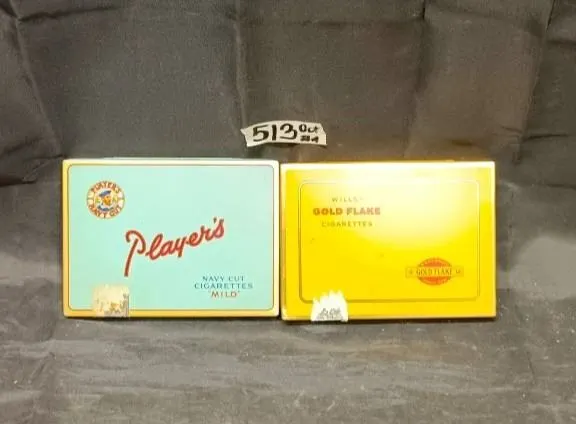 (2) Different Nice Flat 50 Tobacco Tins