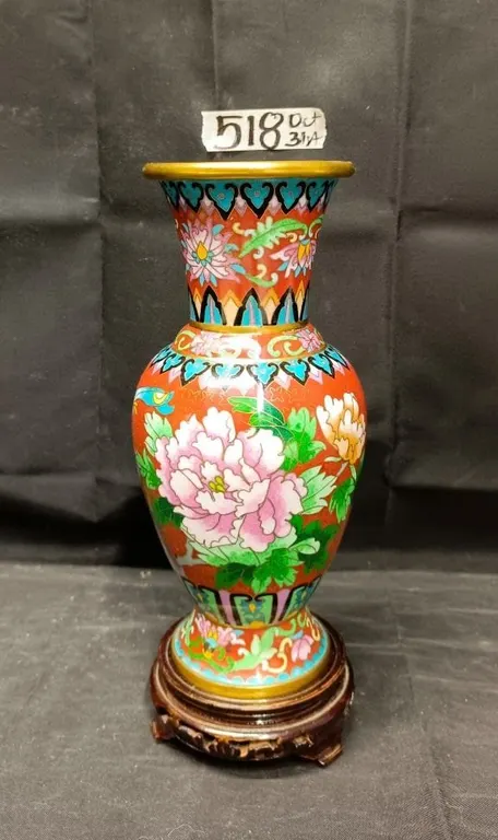 Cloisonne Vase on Stand