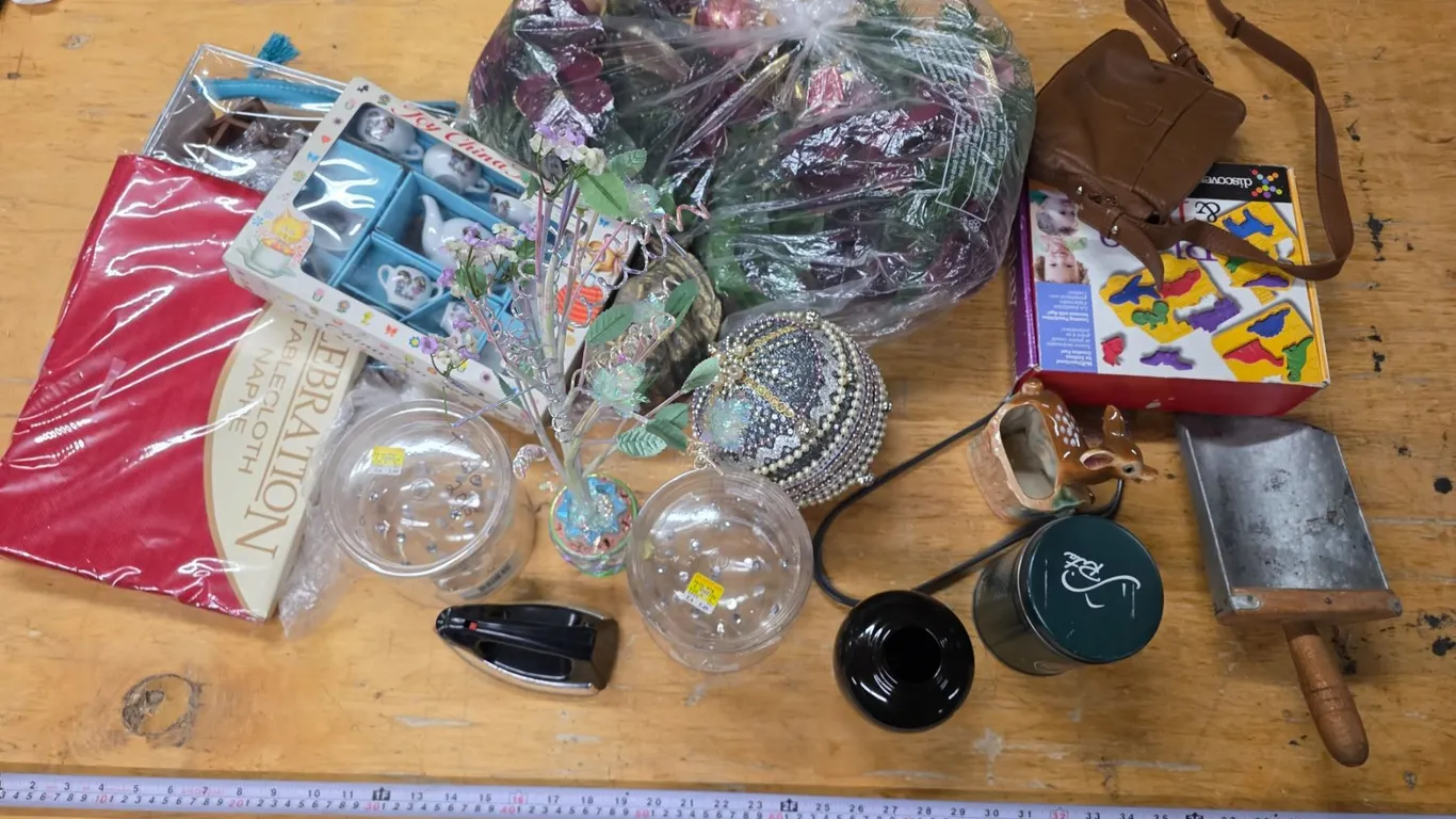Lot of Misc. Items – Purse, Toy Tea Set, Children’s Puzzle, etc.