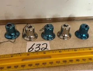 (5) Vintage Christmas Bell Ornaments
