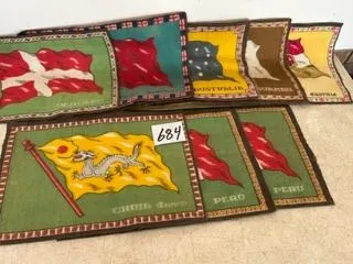 (8) Vintage Felts (Flags) - 5 ½”x 8”