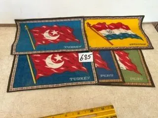 (5) Vintage Felts (Flags) - 5 ½”x 8”