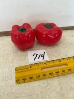 Red Plastic Salt & Pepper Shakers