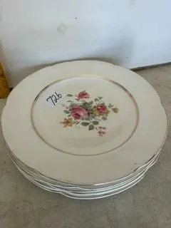 (5) Rideau Pottery 10” Dinner Plates