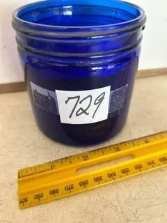 Vintage Blue Glass Noxzema Jar – 3 ½”x 4” Tall