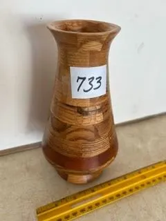 8” Tall Wood Turned Vase
