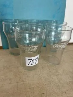 (5) Coca-Cola Glasses, 4 ½” Tall