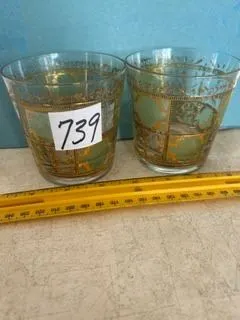 (2) MCM Whiskey Glasses, 3 ¼” Tall