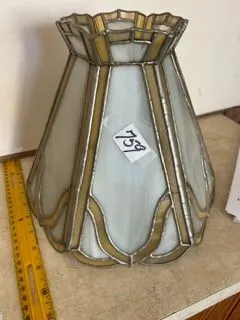Leaded Glass Lamp Shade, 9 ½”x 10”