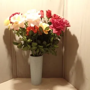 Artificial Flower Bouquet With Vase