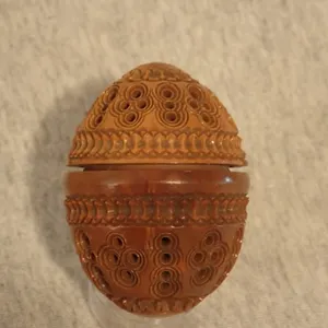 Antique Carved Coquilla Nut Egg