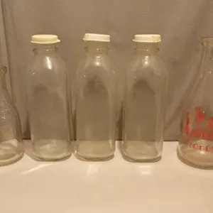 Vintage Glass Milk Bottles
