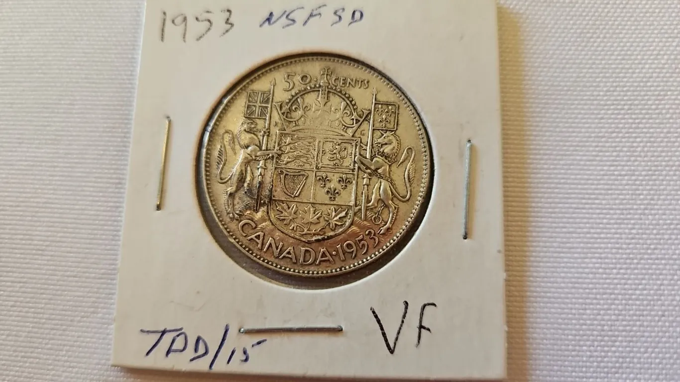 1953 Cdn 50 cent - NSF, SD