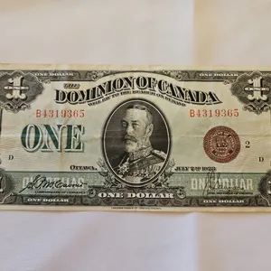 1923 Dominion of Canada $1 Bill - light- circulation to circulated
