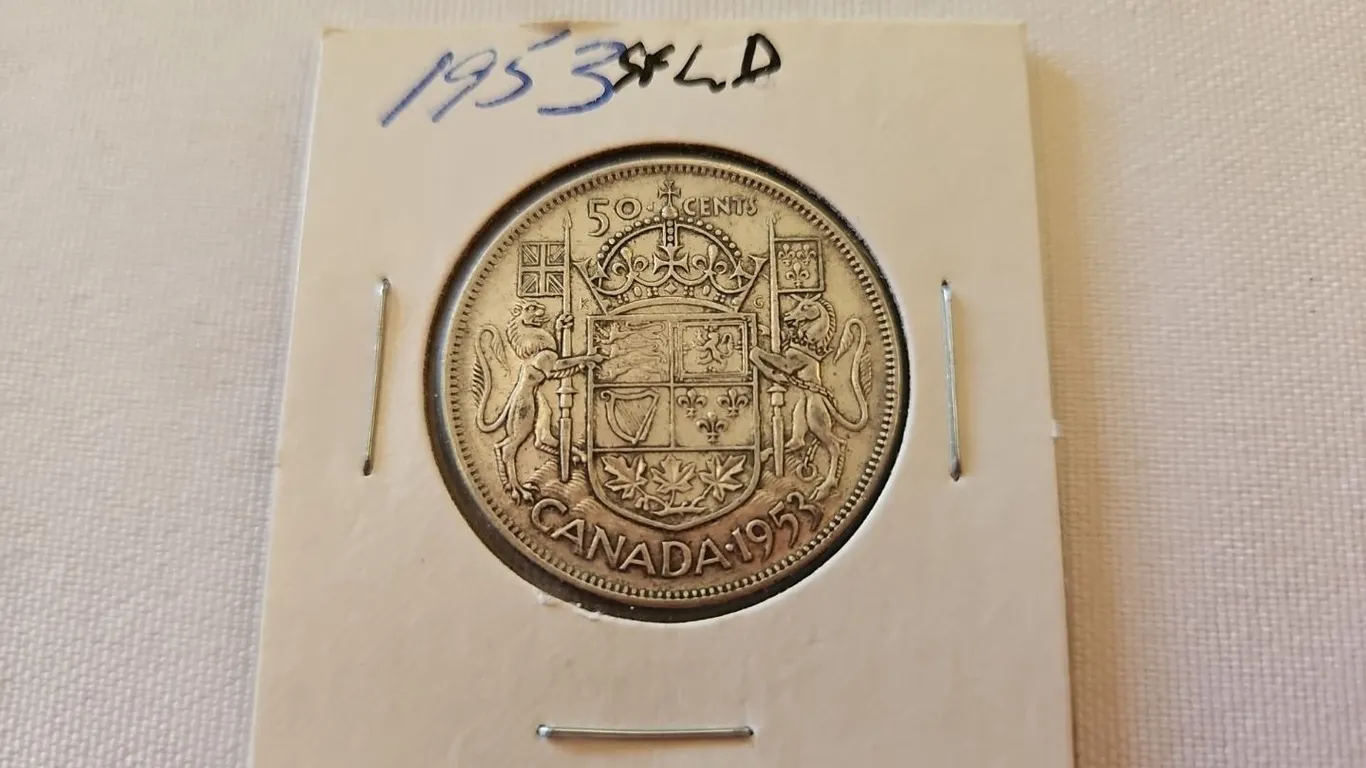 1953 Cdn 50 cent, LD