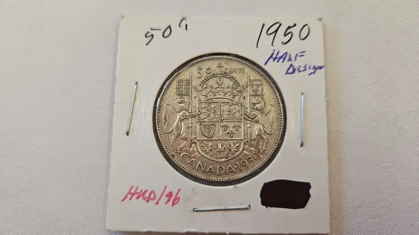 1950 Cdn 50 cent, half-design
