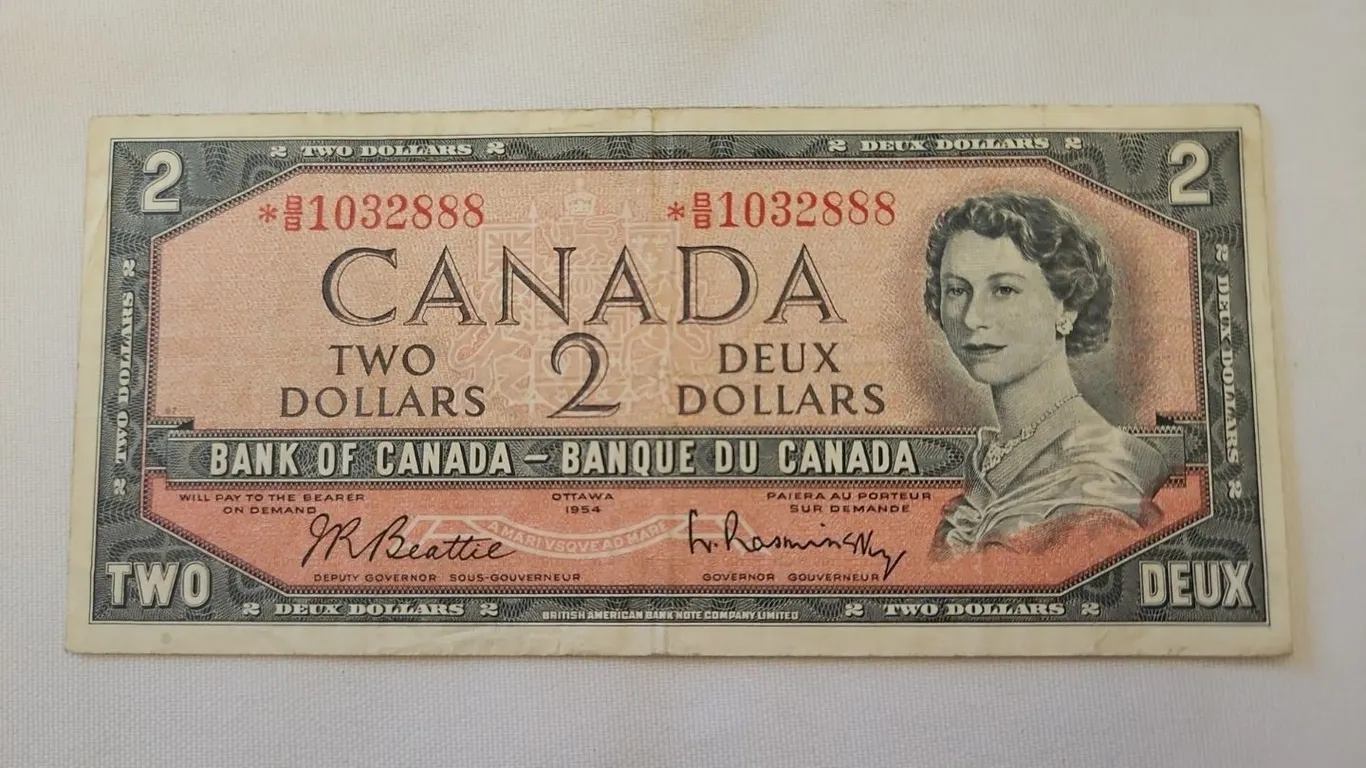 1954 Cdn $2 bill, replacement note - circulated