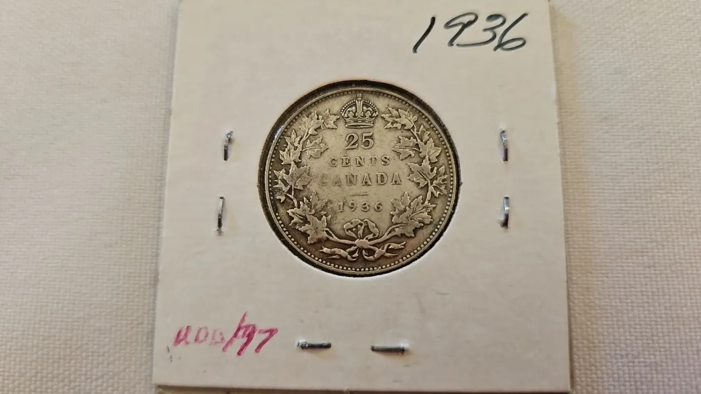 1936 Cdn 25 cent