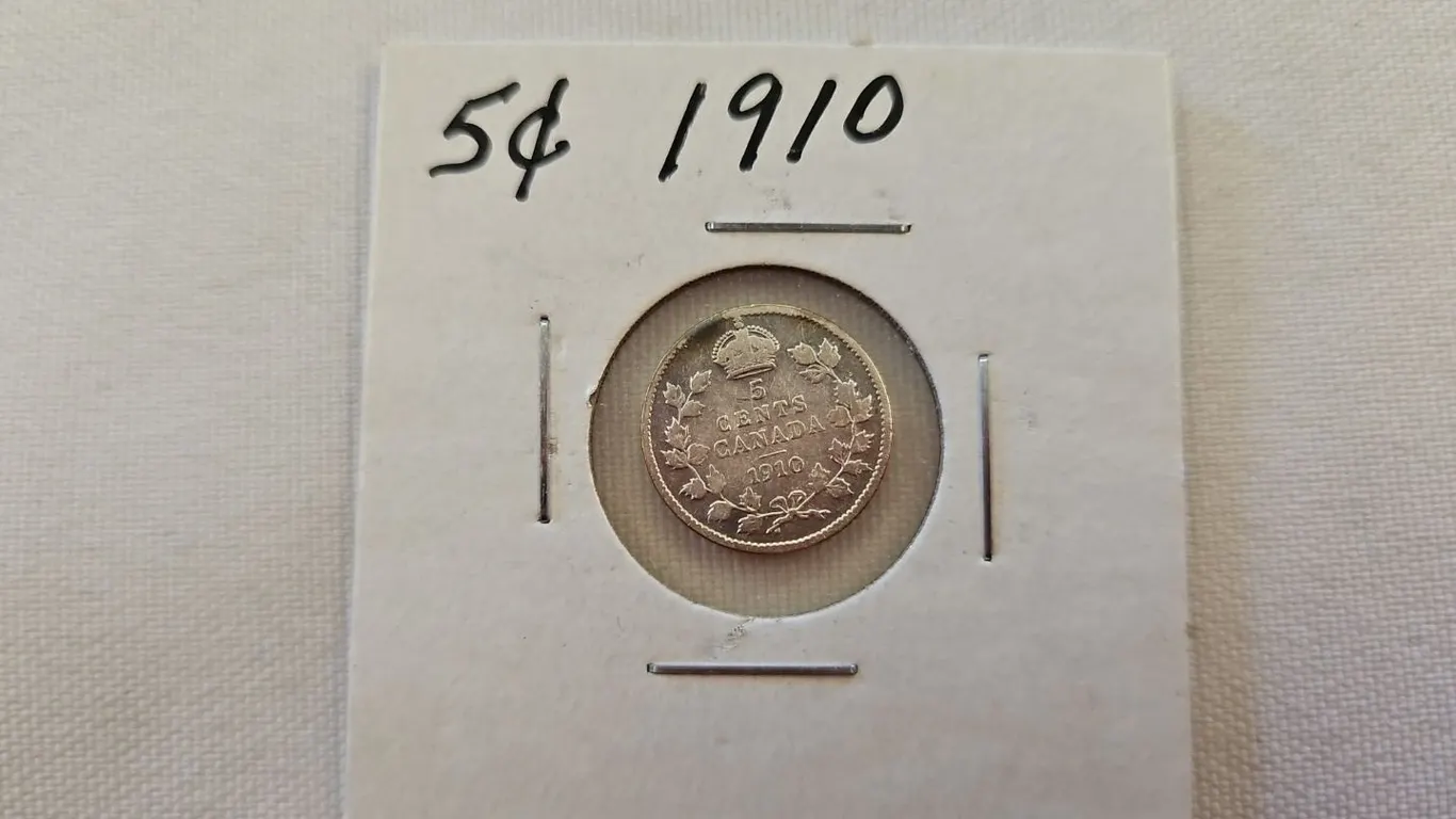 1910 Cdn 5 cent