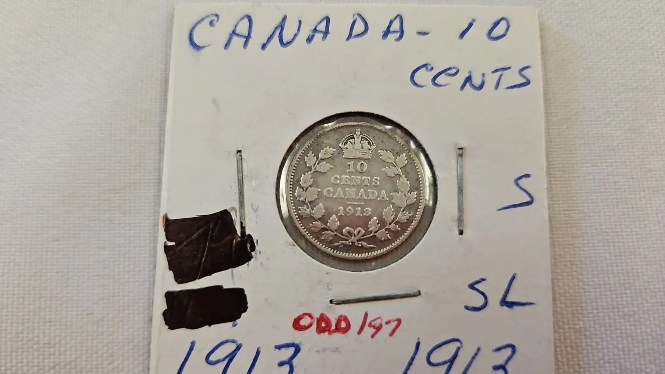 1913 Cdn 10 cent, SL