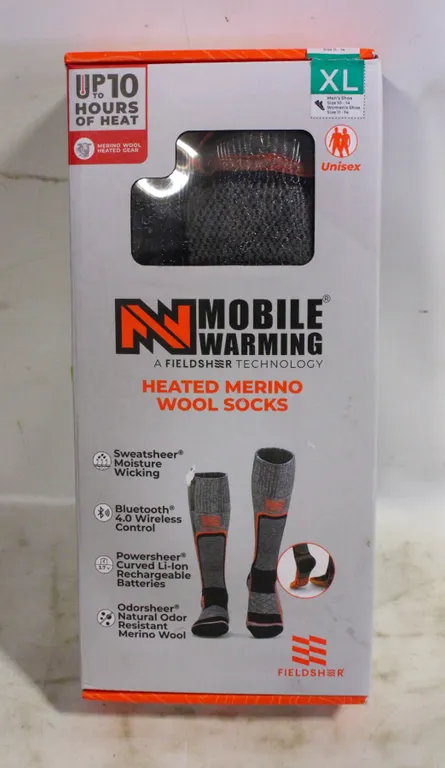 MOBILE WARMING HEATED MERINO WOOL SOCKS, XL